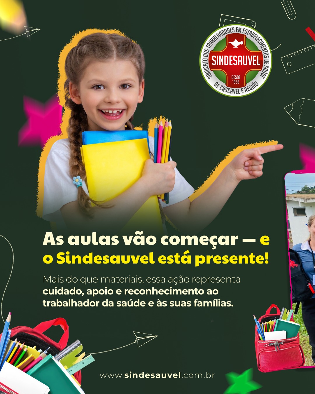 As aulas vão começar — e o Sindesauvel está presente! 🎒