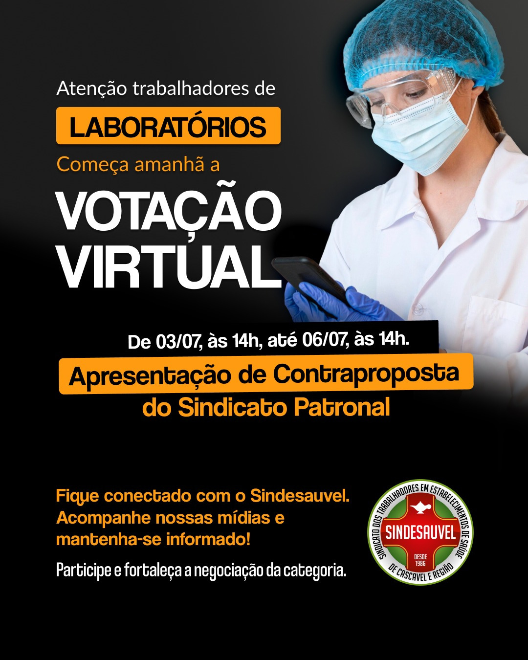 ATENÇÃO, TRABALHADORES DE LABORATÓRIOS! 📢